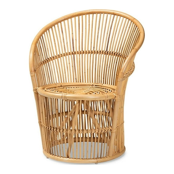 Baxton Studio Narva Modern Bohemian Natural Brown Rattan Accent Chair