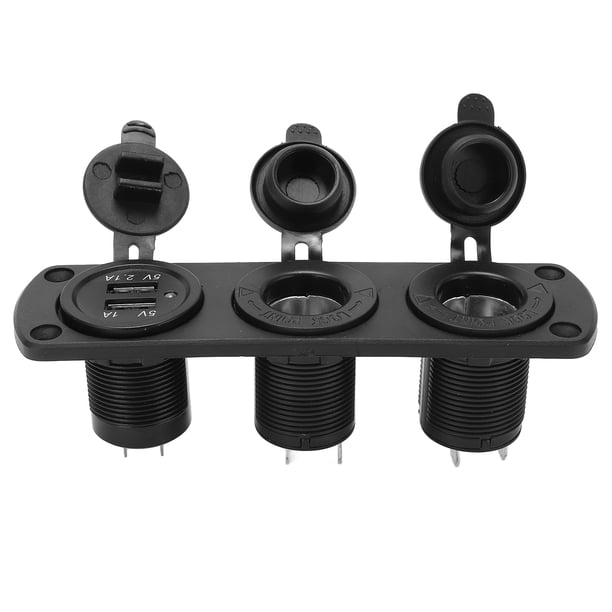 Cargador USB para motocicleta, cargador USB para automóvil, cargador para automóvil de 3 puertos, cargador USB dual para automóvil, diseño fácil de usar