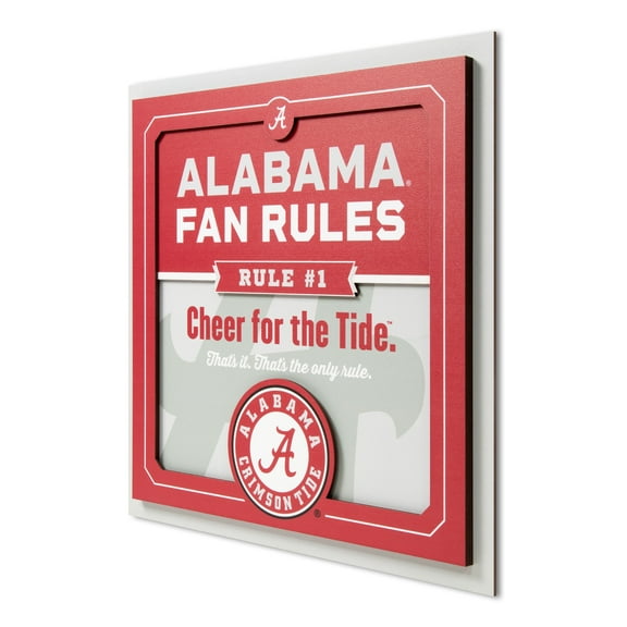 YouTheFan NCAA Alabama Crimson Tide Fan Rules 3D Wall Art
