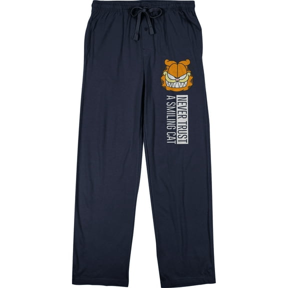 Garfield Smiling Cat Men's Navy Jogger Sweatpants-Medium
