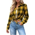 thumbnail image 5 of Wiyuqeen Long Sleeve Gingham Shirt for Women Casual Collared Buffalo Plaid Button Down Shirts Lightweight Fall Cardigan S-XXL, 5 of 9