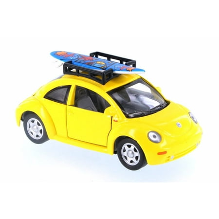 Volkswagen Beetle, Yellow w/ Surfboard - Sunnyside SS5743DS - 1/32 Scale Diecast Model Toy Car (Brand New but NO