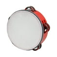 thumbnail image 2 of Tambourines,Wooden Tambourines Adults Drum Bell Double Rows,Hand Held Drum Bell Birch Metal Percussion,Percussion Musical Instrument Tambourine for Kids,Handheld Tambourine 6inch Red, 2 of 8