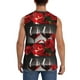 thumbnail image 4 of Fotbe Red Wine Rose Men's Camiseta sin Mangas Estampada para Hombres, Playera Casual para Gimnasio, Entrenamiento, Playa-XX-Large, 4 of 7