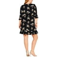 thumbnail image 2 of Soprano Womens Floral Wrap Dress, Black, Plus Size, 2X, 2 of 2