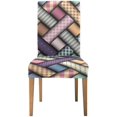 thumbnail image 2 of RYLABLUE Abstract Plaid Diagonal Stretch Chair Cover Protector Seat Slipcover for Dining Room Hotel Wedding Party Set of 4, 2 of 5