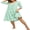 Butterfly-green, variant on DreamFish Long Nightgowns for Women 3/4 Sleeve Sleepshirts Loungewear Pleated Casual Sleepwear Loose House Dress