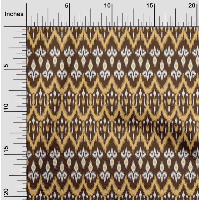 oneOone Georgette Viscose Fabric Damask & Chevron Ikat Print Fabric BTY 42 Inch Wide