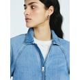 thumbnail image 4 of Scoop Women's and Women's Plus Denim Bomber Jacket, Midweight, Sizes XS-4X, 4 of 7