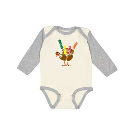 

Inktastic I Love You Colorful Craft Hand Turkey Gift Baby Boy or Baby Girl Long Sleeve Bodysuit