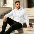 thumbnail image 5 of Unisex Solid Pullover Hoodie Tracksuit Set Plain Hooded Sweatshirt Drawstring Jogger Pants 2 Piece Matching Sports Outfit S, 5 of 6