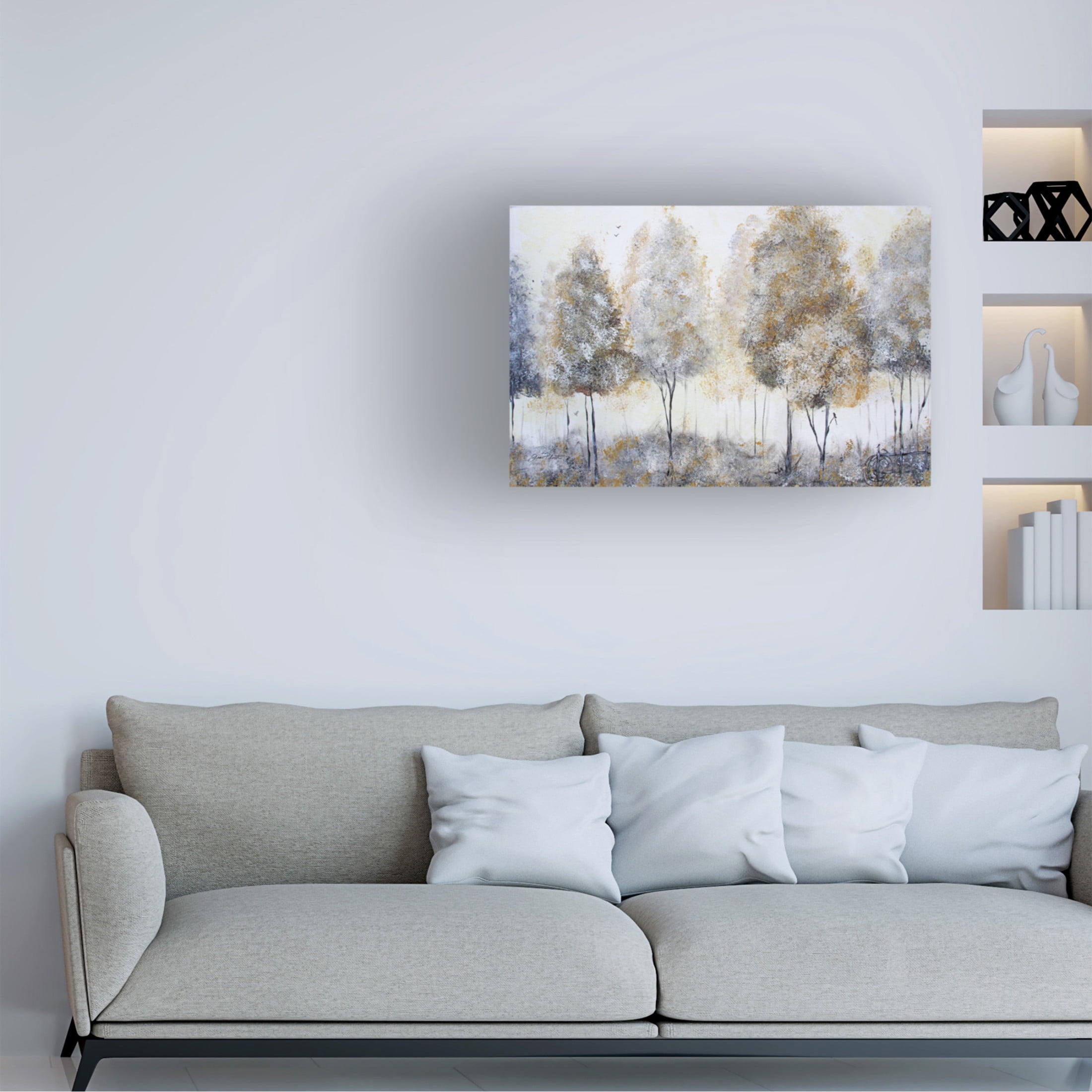 Canvas Wall Art - Jean Plout 'Forest of Gold A' Wall Art for Living Room, Bedroom, or Office Décor by Trademark Fine Art - 24 x 16 Inches