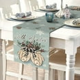 thumbnail image 5 of Hello Winter Mitten Table Runner, Christmas Pine Cone Snowflake Red Berry Kitchen Dining Table Decoration, Seasonal Burlap Indoor Outdoor Home Decor Party Supply 13 x 90 Inches, 5 of 6