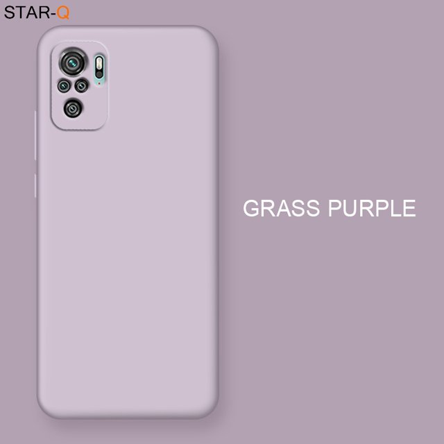 New Liquid Silicone Phone Case For Xiaomi Redmi Note 10 pro max 10s Original Camera Protective Soft Back Covers On Redmi Note10 JK Grass purple redmi note 10 pro