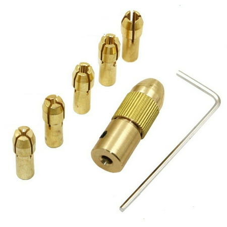 

3.17mm Micro Drill Self-tightening Drill Bit Clamp Hand Drill Small Electric Woodworking Brass Drill Clip Chuck Tool Set(Golden)