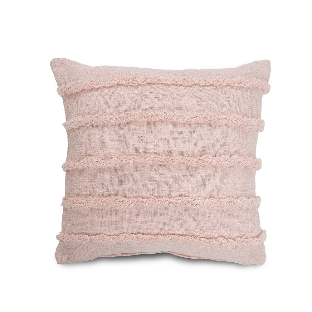 LR Home Ox Bay Blush Solid All-Natural Cotton Square 2 Piece Pillow Cover Set