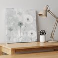 thumbnail image 4 of Ships Next Day Canvas Wall Art 8"x8", White Green Dandelion Wood Framed Canvas Print Painting, Grey Floral Leaves Ready to Hang Small Picture Wall Decor for Home Bathroom Nursery Kitchen, 4 of 9
