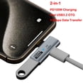 thumbnail image 2 of Adaptador Poihiom 2 en 1 USB C a USB 3.2 OTG con carga de 100 W, 2 of 6