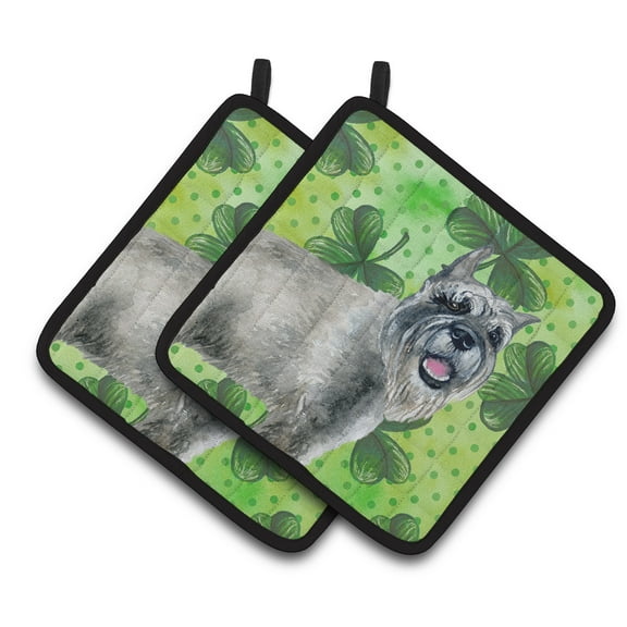 Caroline's Treasures Schnauzer St Patrick's Pair of Pot Holders