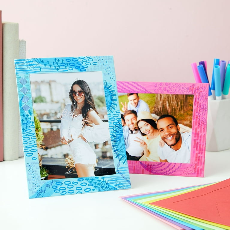 30 Pack Colorful 5x7 Paper Picture Frames, Cardboard Photo Easels
