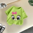 thumbnail image 4 of Curuila Kid Girls Tops Cartoon Print Crew Neck Short Sleeve Tee Summer Casual Loose T Shirt Light Green Size 4-6 Years, 4 of 4