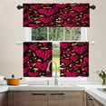 thumbnail image 2 of bufiio Polka Dot Leopard Print Heart Tier Curtains for Kitchen Windows, Pink Seamless Pattern Bright Window Curtain Panels Multilayer Polyester Blackout for Living Room Bathroom 2 Pack 26 x 24 in, 2 of 6