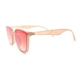 thumbnail image 4 of Womens Hipster Inset lens Thin Horn Rim Hipster Plastic Rectangle Sunglasses Beige - Red, 4 of 5