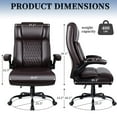 thumbnail image 7 of Bossin Big and Tall Executive Office Chair 400lbs with Flip-up Arms for Adult, Ergonomic High Back Lumber Support Adjustable Computer Desk Chair, 7 of 7