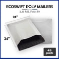 thumbnail image 2 of EcoSwift Brand Premium Poly Shipping Bag Waterproof Durable Self-Seal Mailer 2.35 Mil, 24 in. x 24 in. (Size 9), Solid Gray, 45-Pack, 2 of 5