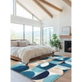 thumbnail image 2 of Blue Khaki Area Rug for Bedroom 2.7x5 Ft Nordic Retro Medieval Geometric Abstract Super Soft fuzzy Throw Rug Non-Slip Fluffy Plush Indoor Floor Carpet for Living Room Nursery Home Decor, 2 of 8