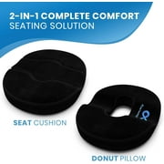 Everlasting Comfort Donut Pillow 2-in-1 Ergonomic Memory Foam Seat Cushion & Hemorrhoid Pillow