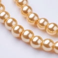thumbnail image 2 of GKNET 20strands Glass Pearl Beads Strands Pearlized Satin Luster Dyed Round 6mm-LemonChiffon, 2 of 6