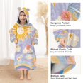 thumbnail image 3 of FORMRS Wearable Blanket Hoodie with Sleeves for Kids Cozy Flannel Sweatshirt, Purple Clouds, 3 of 7