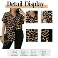 thumbnail image 5 of Cuteduck Womens Plus Size Blouses Leopard Print Button Down Loose Fit Casual Short Sleeve Top 1X-5X, 5 of 7