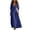 Blue, variant on Women Puff Sleeve Button Down Maxi Dress, Deep V Neck Flowy A Line Long Gown, Vintage Boho Dress for Wedding Guest Holiday Outdoor (Blue,S)