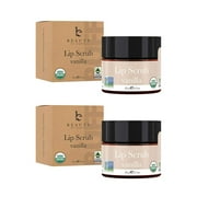 Organic Lip Scrub - Vanilla Sugar Scrub, Lip Scrubs Exfoliator & Moisturizer, Lip Exfoliator, Lip Care Exfoliating Scrub and Lip Moisturizer for Chapped Lips Treatment, Lip Repair for Lush (2 Pack)