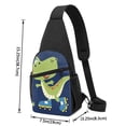 thumbnail image 3 of Rocae Dino Playing Roller Skate for Sling Bag Chest Shoulder Backpack Crossbody Bags Casual Daypack for Men Women, 3 of 5