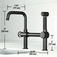 thumbnail image 5 of VIGO Cass Single-Handle High-Arc Widespread Bridge Kitchen Faucet with Pull-Out Side Sprayer in Matte Black-VG02050MB, 5 of 17
