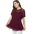 thumbnail image 3 of BluTop De Encaje Con Cuello Redondo TalGrande PaMujer Agnes Orinda Rojo 3X, 3 of 7