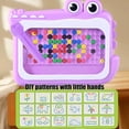 thumbnail image 5 of Magnetic Drawing Board for Kids, Dinosaur Themed Puzzle Toy with Magnetic Pen and Color Beads, Green Pink Purple Colors, 5 of 6