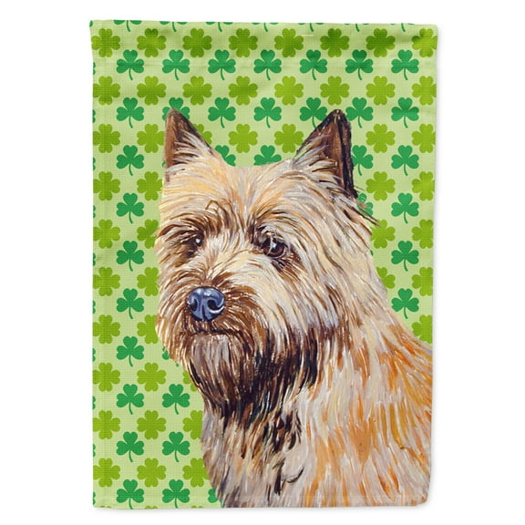 Carolines Treasures LH9185-FLAG-PARENT Cairn Terrier St. Patricks Day Shamrock Portrait Flag  multicolor