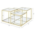 thumbnail image 7 of Pemberly Row Glass Top Coffee Table with Metal Frame in Clear Glass and Gold, 7 of 7