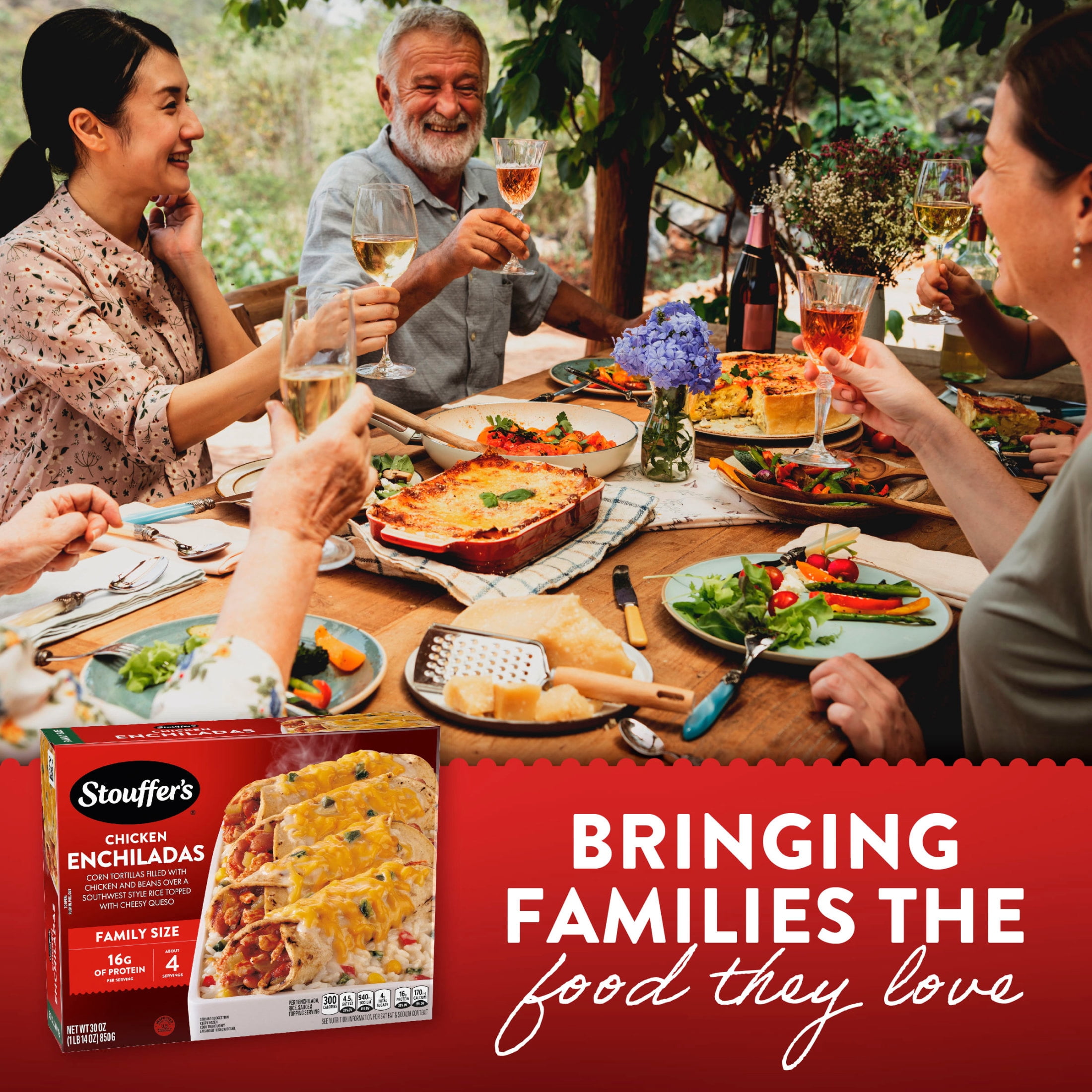 Stouffer’s Chicken Enchiladas, Family Size, Frozen Enchiladas, Family Size Frozen Meals 30 oz