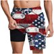 thumbnail image 1 of Pantalones Cortos para Hombre Cintura Elástica con Bolsillos, Forro de Impresión de Moda Casual para la Playa, Al Aire Libre Y el Uso Diario, 1 of 6