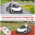 thumbnail image 5 of TOBBI 12V Lamborghini Powered Ride on Cars, Remote Control, Battery Powered, White, 5 of 17