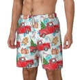 thumbnail image 2 of Gaeub Watercolor Red Truck And Fir Tree Mens Swim Trunks Stretch Beach Shorts Quick Dry for Men Swim Shorts Swimwear with Pockets- Large, 2 of 9