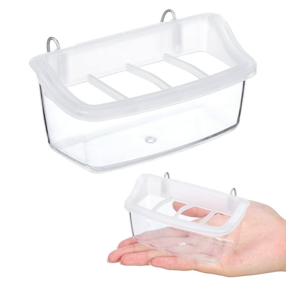 Beaupretty 2Pcs Outdoor Bird Feeder Transparent Plastic Cage Food Holder Easy to Clean for Parrots