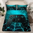 thumbnail image 2 of Manfei Gamer Gaming Queen Sheet Sets,Modern Gamepad Flat Sheet,Black Blue Queen Fitted Sheet For Teens,Breathable Home Decor,4 Pieces, 2 of 7