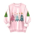 thumbnail image 4 of Ugly Noël Chandail Femme Chandail à Capuche Imprimé Col Rond Manches Longues Drôle Rose G, 4 of 5