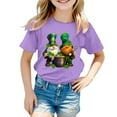 thumbnail image 1 of TZEWGL Tops For Kid Short Sleeve Round Neck Cartoon Prints Trendy Fans Present Blouse For Toddlers size 1-2T, 1 of 4